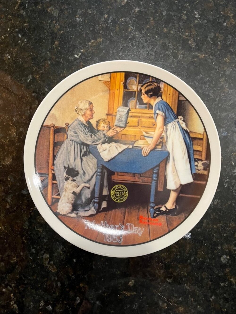 Mother’s Day 1983 Norman Rockwell Plate Add Two Cups and a Measure of Love A982